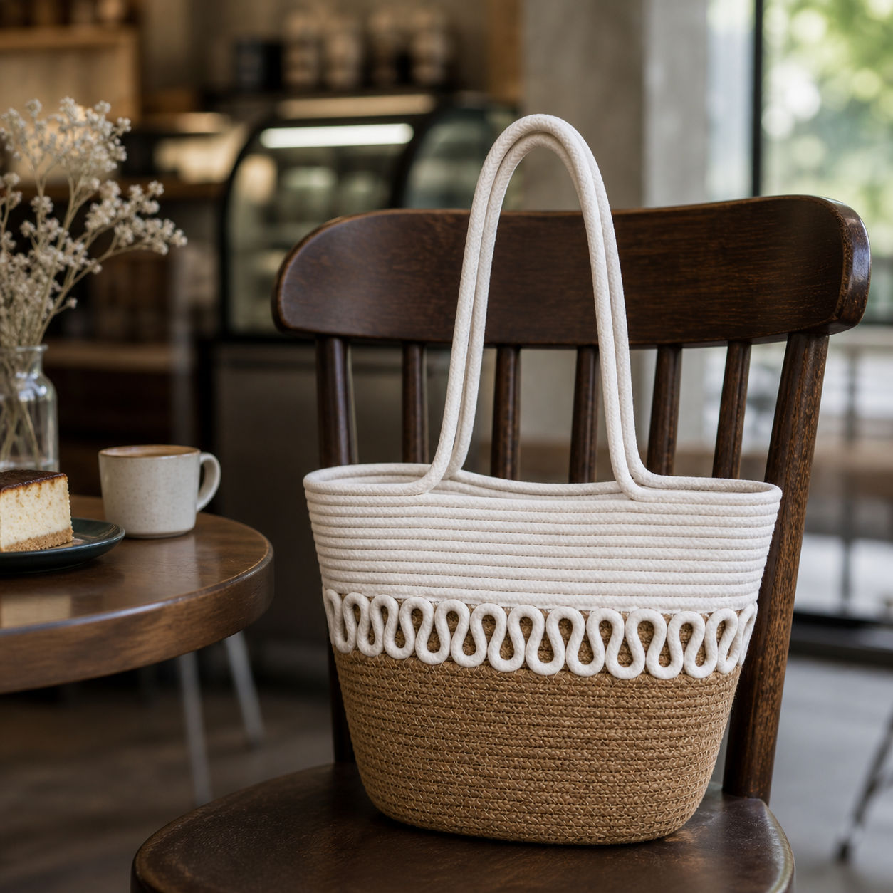 Jute Cotton Rope Tote Bag